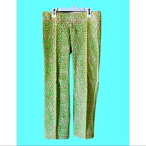 🌸🐆Lilly Pulitzer Cheetah Print Cropped Pants Pink Green XS